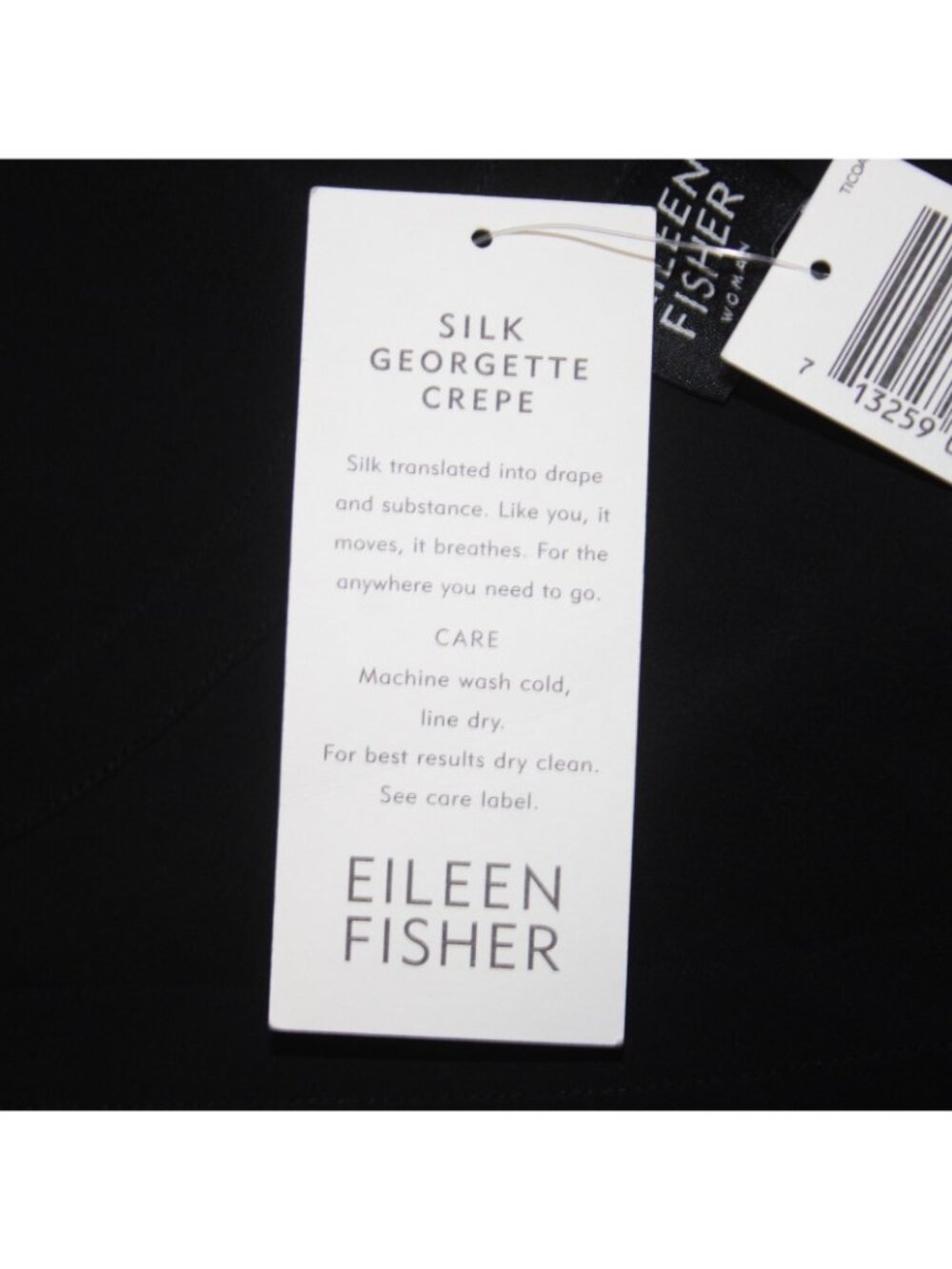 Eileen Fisher Top $138 Sz 2X Black Rounded Shell 100% Silk Top - Picture 7 of 11
